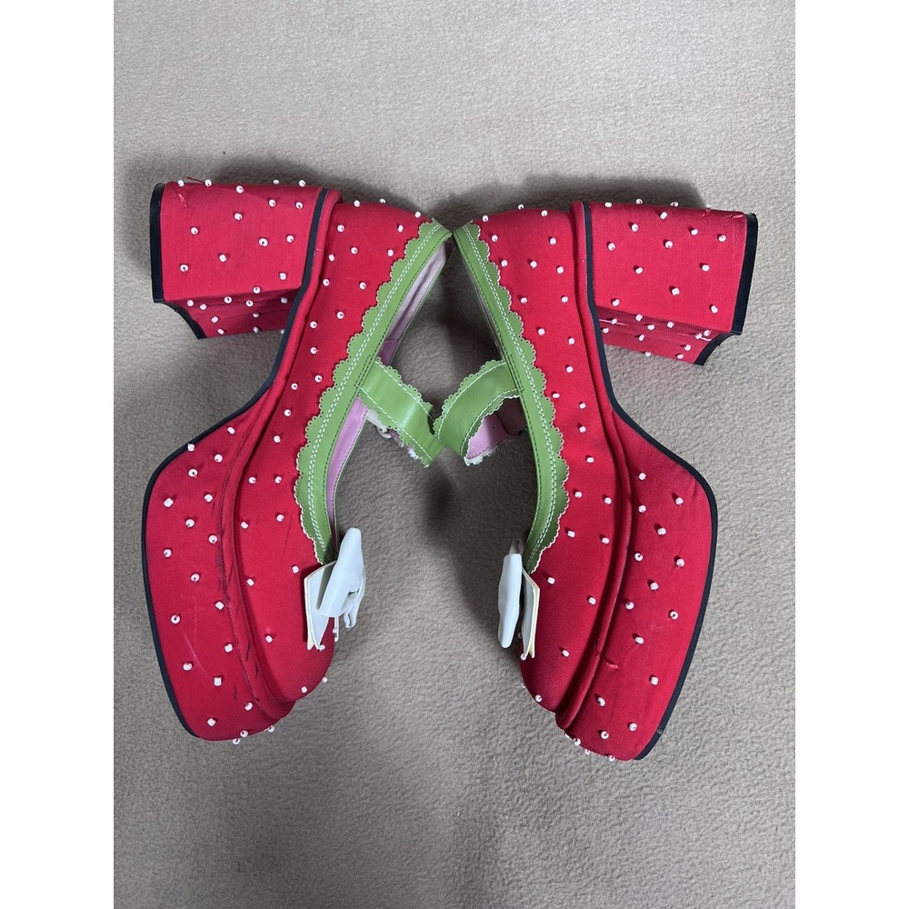 Dolls Kill x Strawberry Shortcake Freshly Ripe Platform Mary Janes 11M Heels - Picture 5 of 14